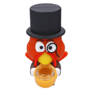 Front view of the Fancy Turkey Silipipe hand pipe, a whimsical ceramic piece with a playful turkey design.