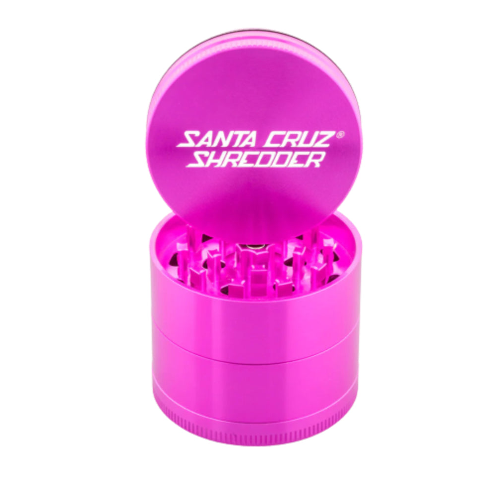 Santa Cruz Shredder Aluminum Herb Grinder | Medium | 4-Part | Pink