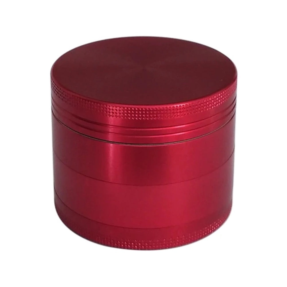 Aluminum Herb Grinder with Pollen Screen and Magnetic Lid | 37mm | Red