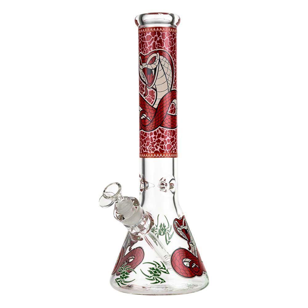 Beaker Ice Bong with Glow in the Dark Cobra Print