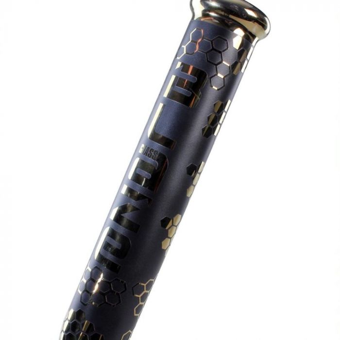 Blaze Glass Straight Ice Bong | Metallic Gold and Matt Anthracite