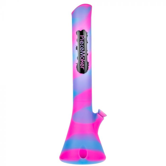 PieceMaker Kahuna Beaker Base Silicone Bong | Pink/Blue - Side View 3