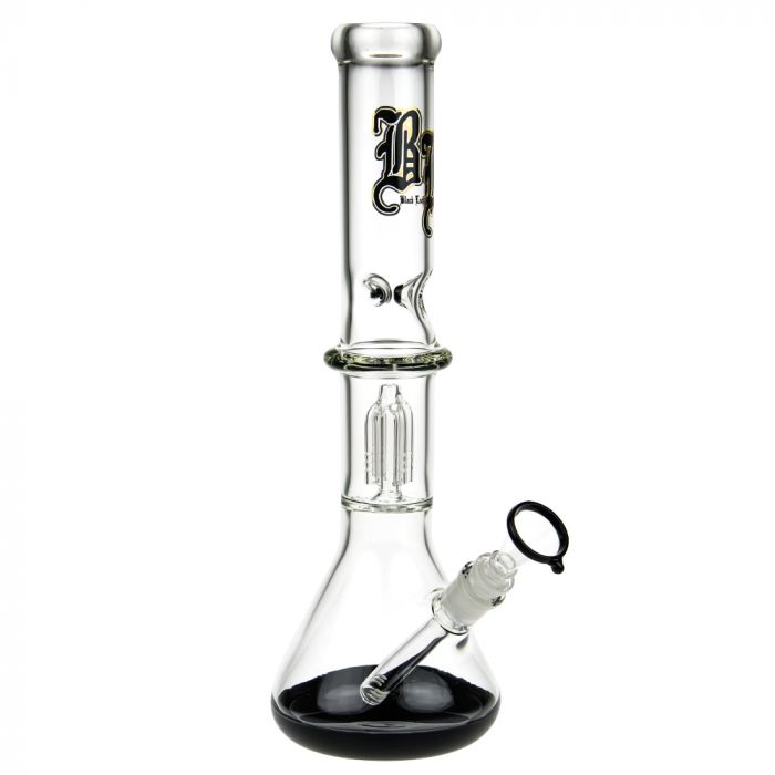 Black Leaf Beaker Base Ice Bong with 4-arm Tree Perc main product photo