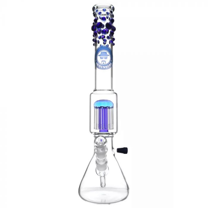 Heisenberg Beaker Bubble 12-Arm Tree Perc Bong | Blue | front view