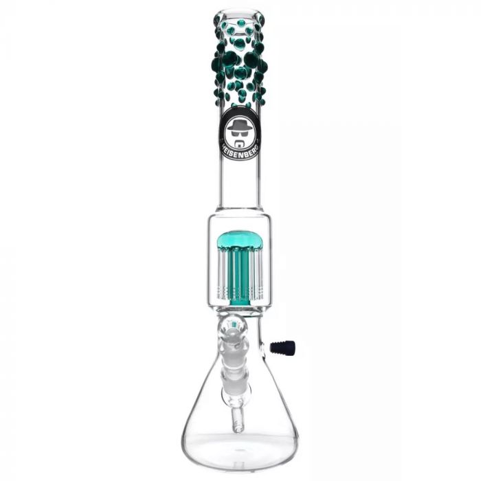 Heisenberg Beaker Bubble 12-Arm Tree Perc Bong | Dark Green | front view