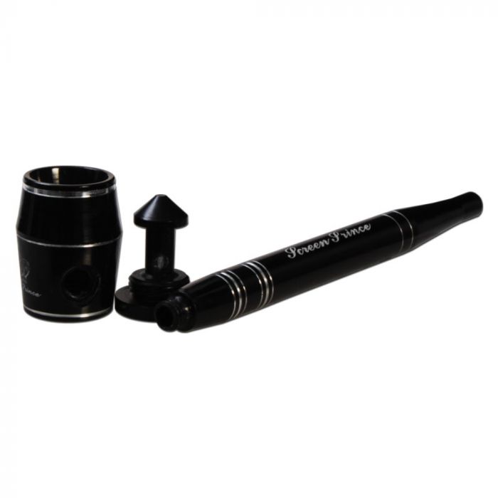 Screen Prince – Screen less Hand Pipe | Black - Dissasembled