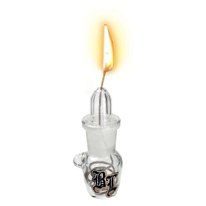 Black Leaf - Glass Dispenser for I-Tal Hemp Wick - hemp wick NOT included