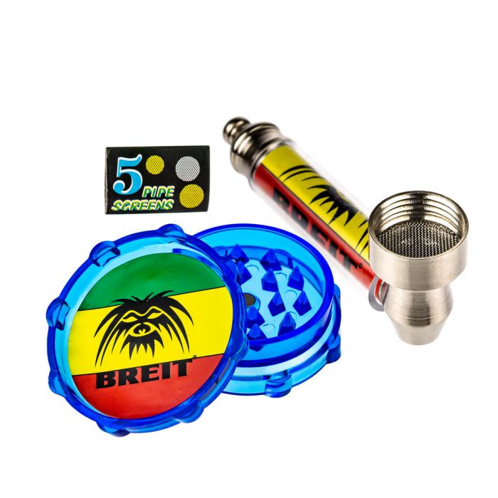 Breit Glass Bubbler with Metal Pipe in Case - Accessories