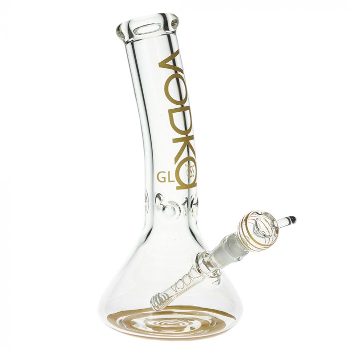 Vodka 9mm Beaker Ice Bong with Bent Neck | 12 Inch | Gold