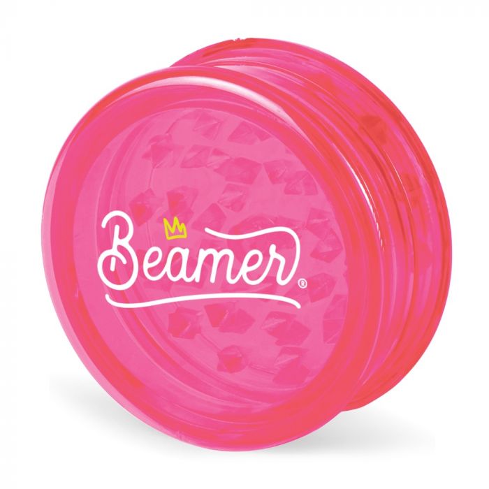 Beamer 63mm Crown Logo Design Virgin Acrylic Grinder | Pink
