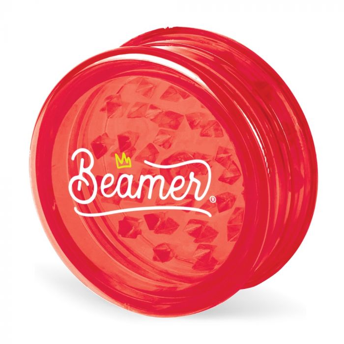 Beamer 63mm Crown Logo Design Virgin Acrylic Grinder | Red