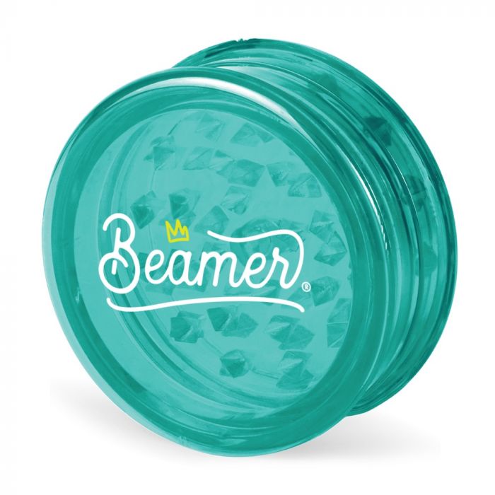 Beamer 63mm Crown Logo Design Virgin Acrylic Grinder | Teal