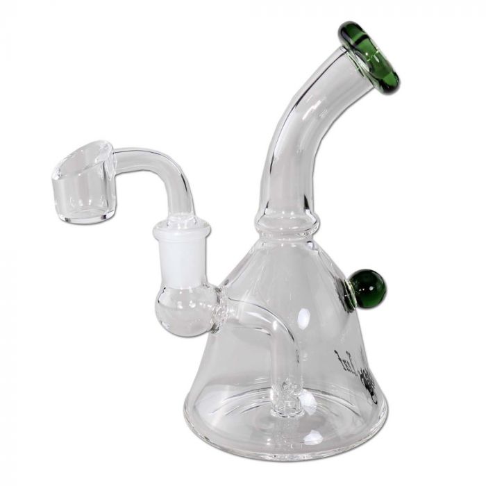 Black Leaf Bell Dab Rig with Hole Diffuser | Green