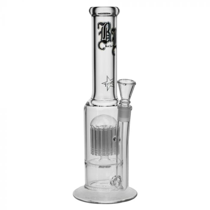 Black Leaf 7mm Straight Stemless 24-arm Perc Glass Bong main product photo