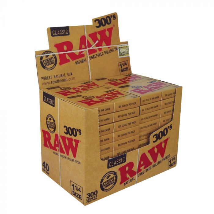 RAW Classic 300's Creaseless Rolling Papers | Box 40 packs main product photo