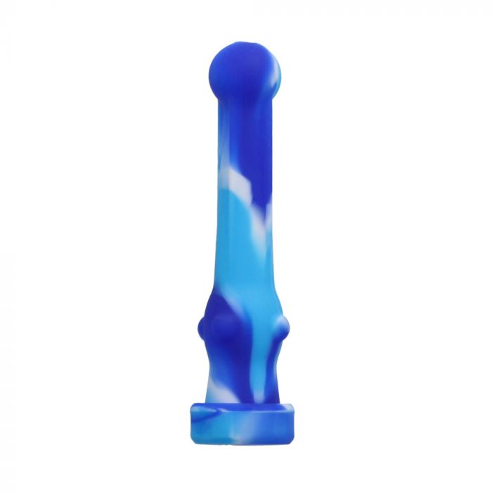 Silicone hand Pipe with Glass Bowl | Random Color | 4.5 Inch | Blue