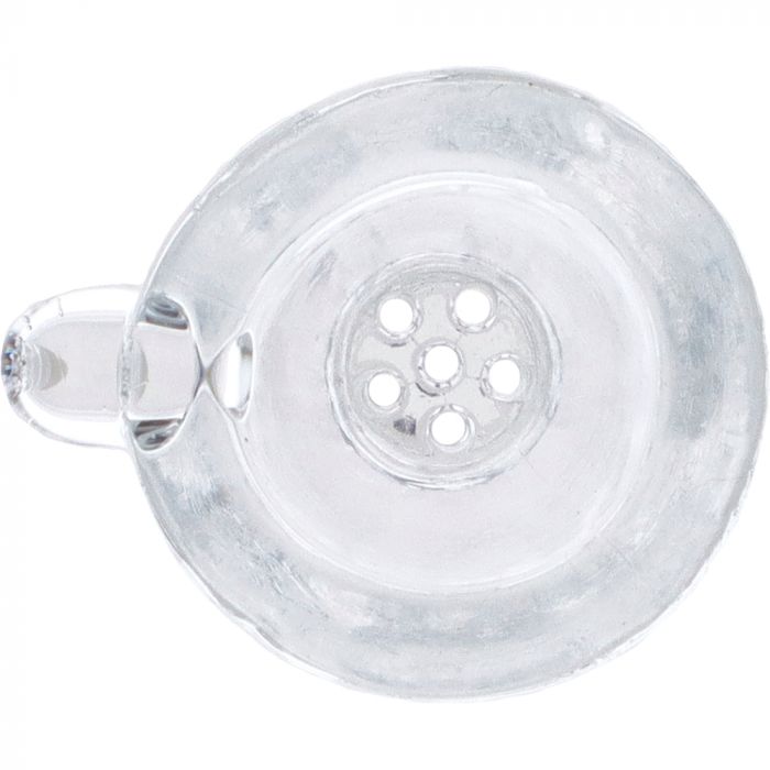 Glass Bowl with Built-In Screen and Handle | Male Joint | Clear | 14.5mm | Top View