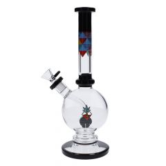 Cabana Cannabis Co. Bubble Base Bong with Circular Foot | Black | side view 1