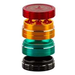 Amsterdam Leaf Aluminum Grinder | 4-Piece | Rasta