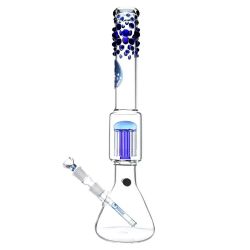 Heisenberg Beaker Bubble 12-Arm Tree Perc Bong | Blue | side view