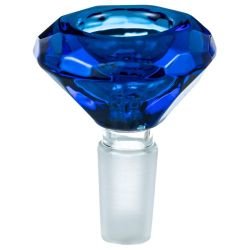 Glass Diamond Shaped Herb Bowl | Male Joint | Blue
