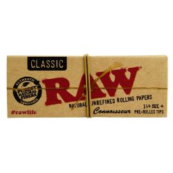 RAW Connoisseur 1¼ Papers with Pre-Rolled Filter Tips | Single Pack