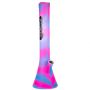 PieceMaker Kahuna Beaker Base Silicone Bong | Pink/Blue - Side View 1