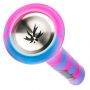 PieceMaker Kahuna Beaker Base Silicone Bong | Pink/Blue - Bottom View