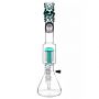 Heisenberg Beaker Bubble 12-Arm Tree Perc Bong | Dark Green | front view