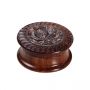 Rosewood Herb Grinder Carved Soapstone Pot Leaf Lid | 2-part | 35mm wide
