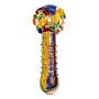 G-Spot Glass Hammer Bubbler Pipe - Fumed with Dichro and Color Stripes - Top View 1