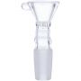 Glass Bowl with Built-In Screen and Handle | Male Joint | Clear | 14.5mm | Side View