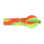 Silicone Spoon Pipe with Glass Bowl and Silicone Lid | Orange/Yellow/Green - Lid On
