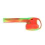 Silicone Spoon Pipe with Glass Bowl and Silicone Lid | Orange/Yellow/Green - Side View 