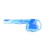 Silicone Spoon Pipe with Glass Bowl and Silicone Lid | Blue/White - Side View 